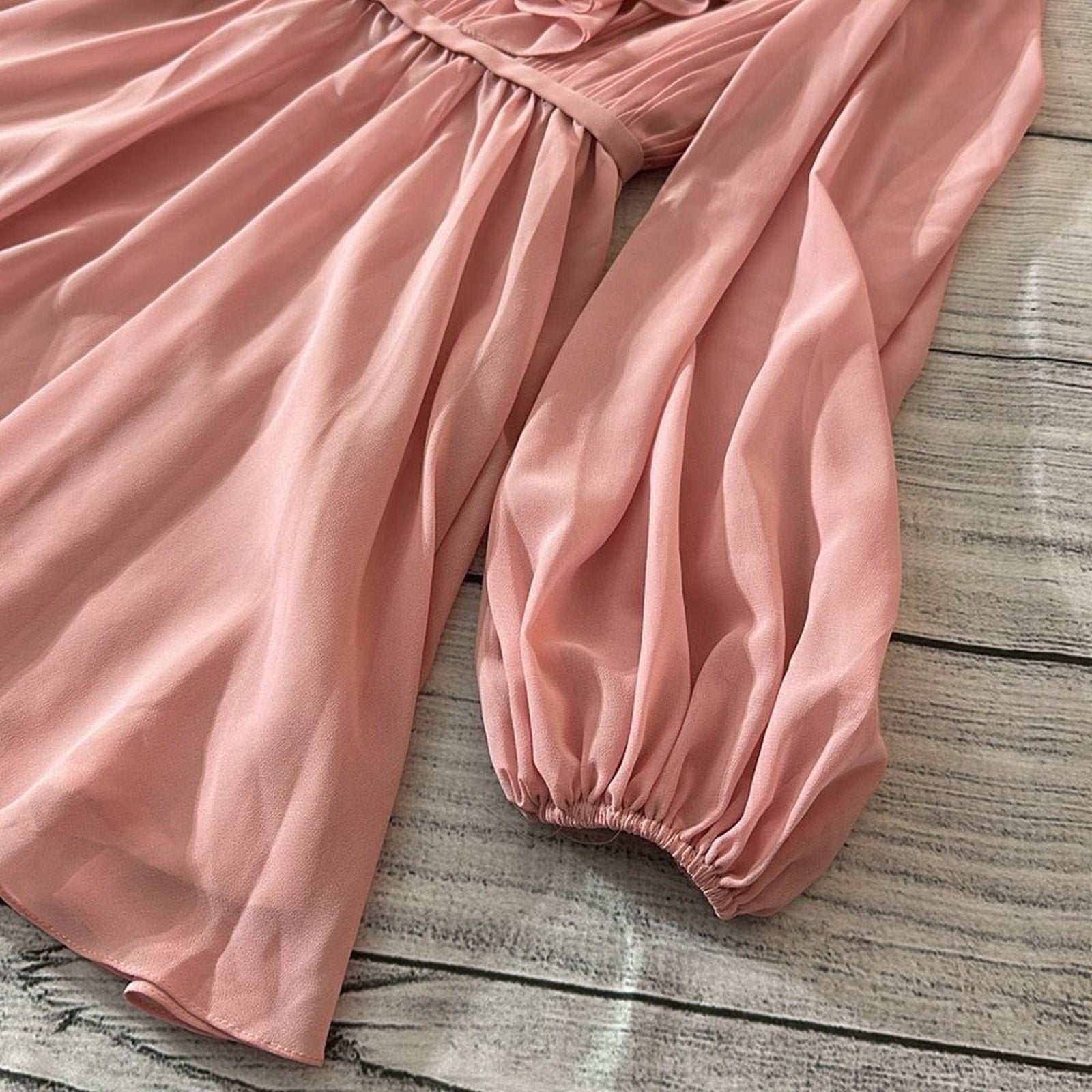 NWT Mac Duggal 55878 Mock Neck Long Sleeve Ruffle Dress Pink - size 2