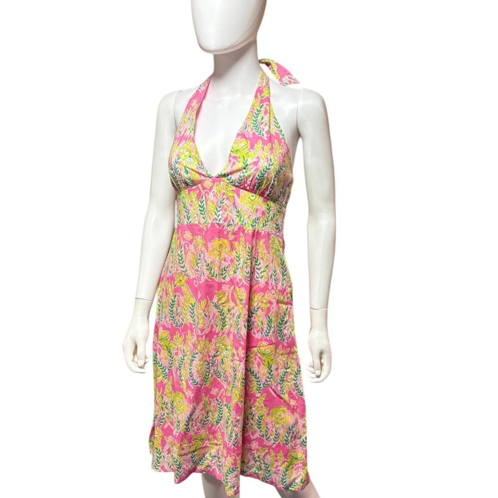 Vintage Lilly Pulitzer White Label Halter Dress - 4