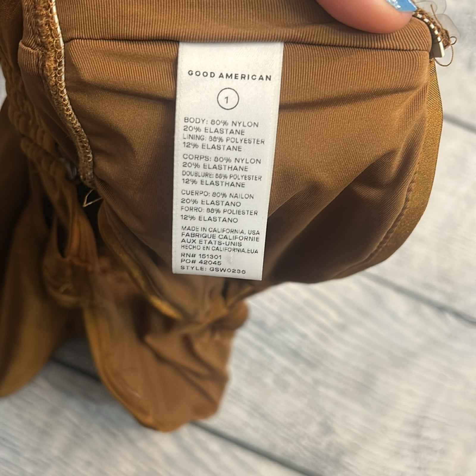 NWT Good American Bali Cutout One-shoulder One-piece Swimsuit - S