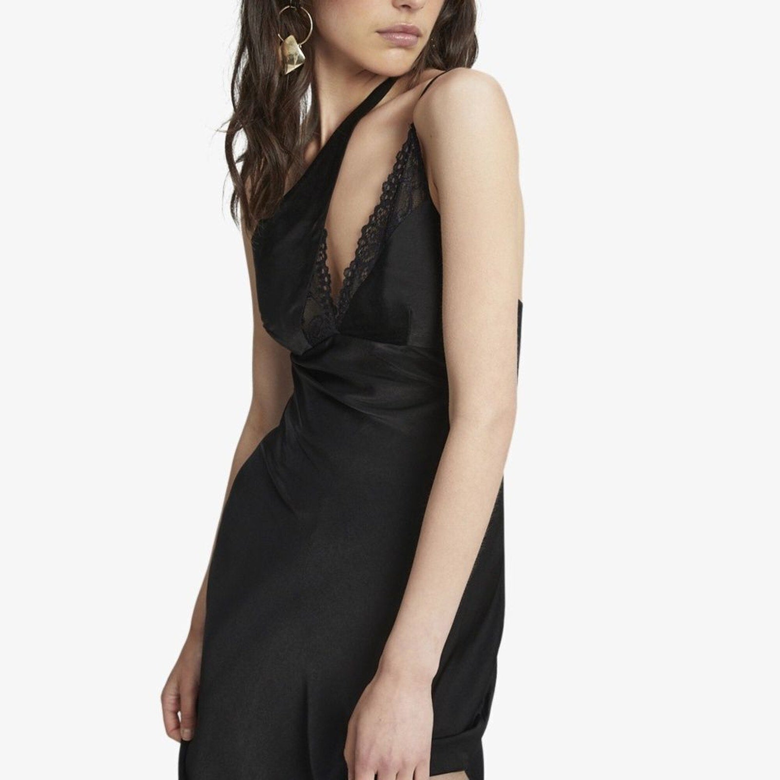 NWT Bardot Lamont Slip Dress In Black -size 4