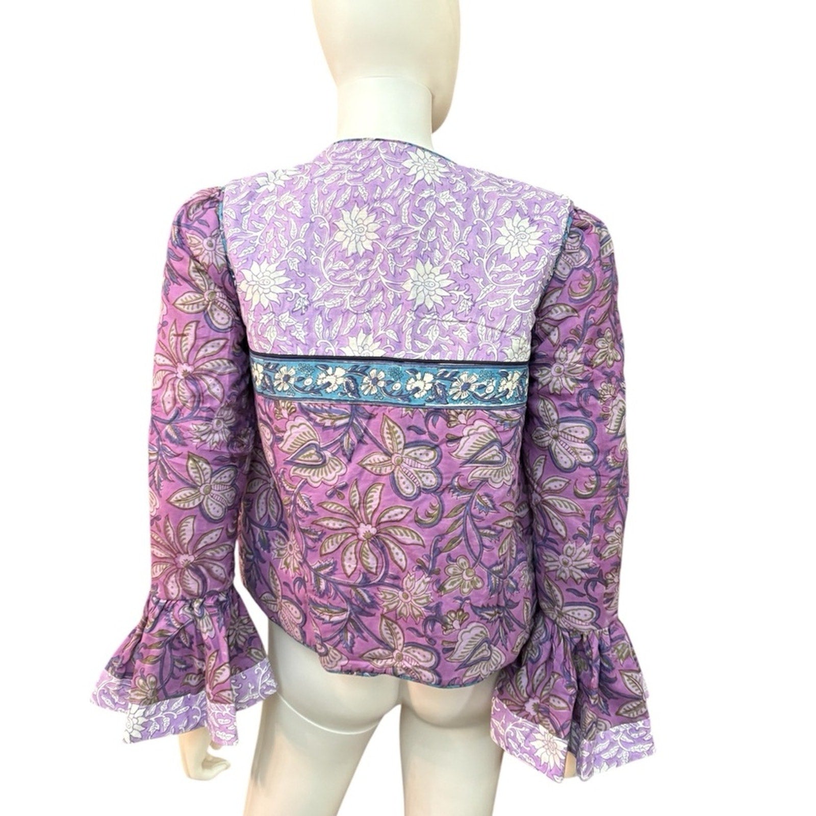 Alix of Bohemia Carnaby Floral Patchwork Jacket, Purple Amethyst - size small