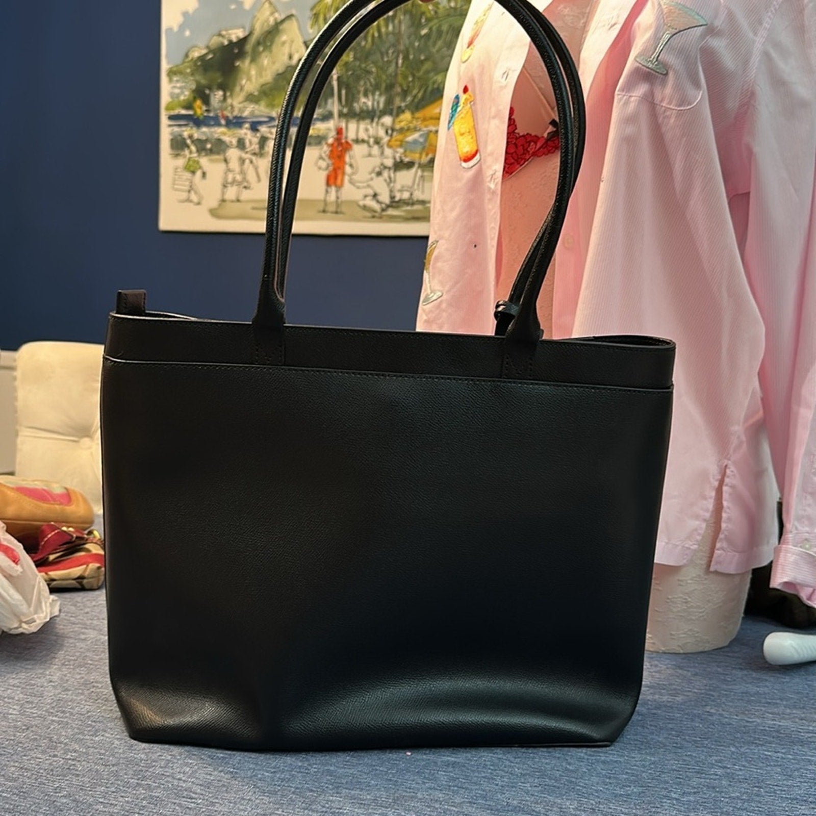 Black Micheal Kors laptop business Tote Bag large