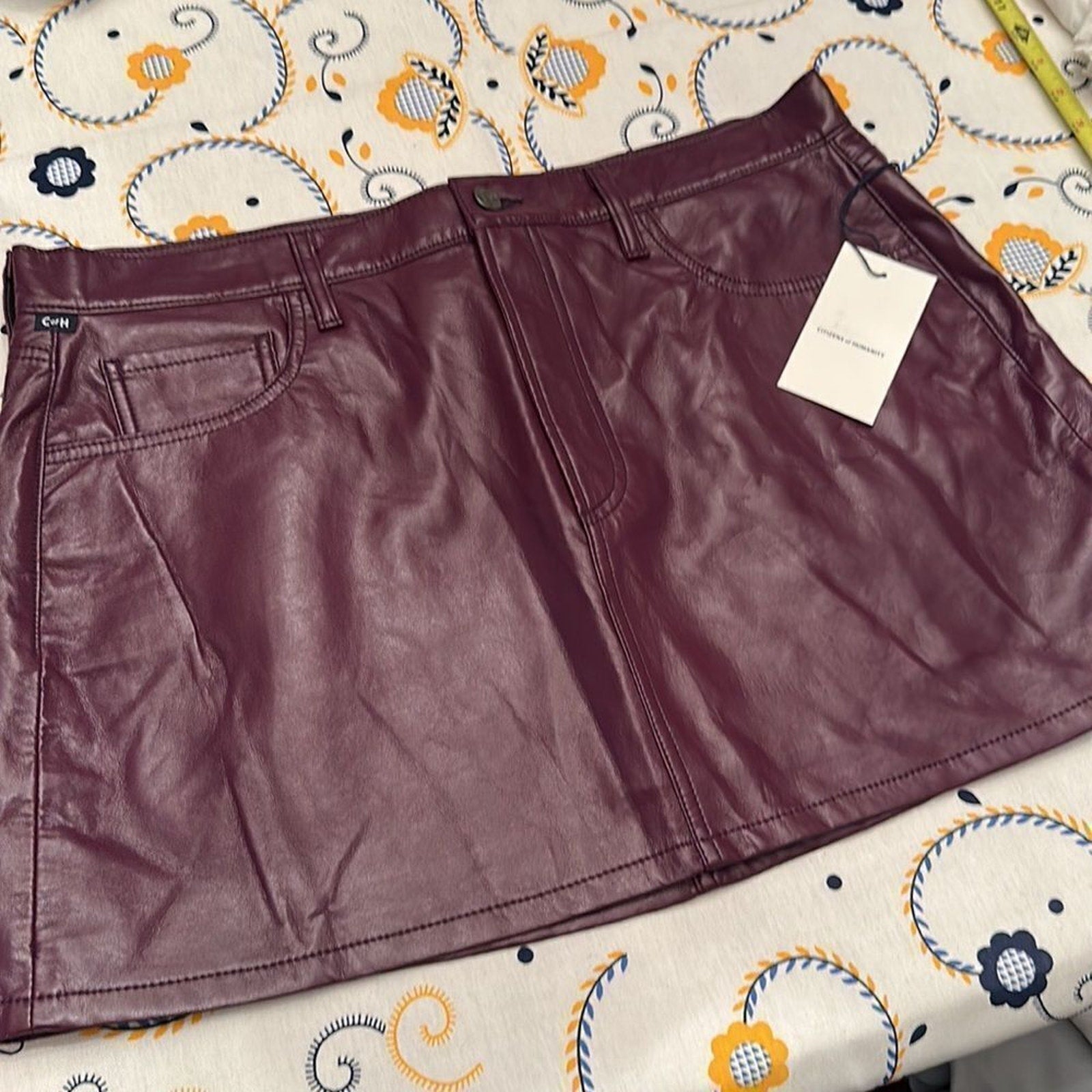 NWT Citizens Of Humanity Beatnik Recycled Leather Mini Skirt - size 32