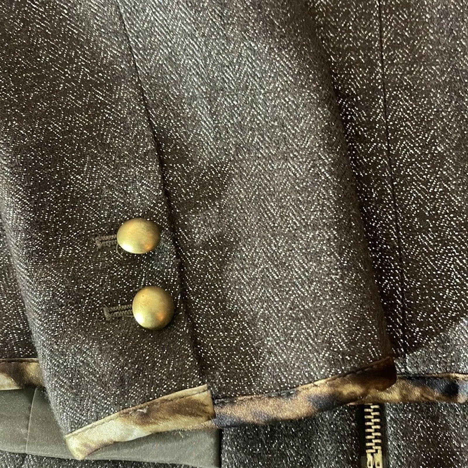 Amazing Cache brown metallic wool jacket - size 10