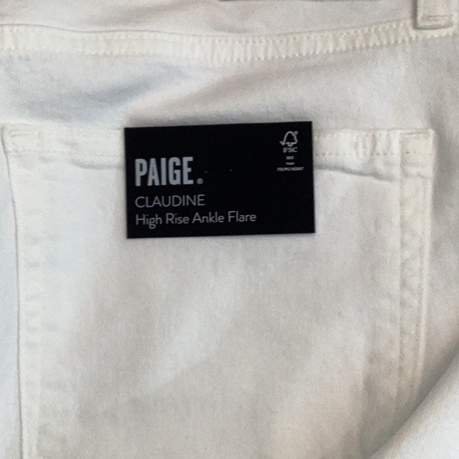 NWT Paige Claudine High Rise Ankle Flare Jean Crisp White Size 31