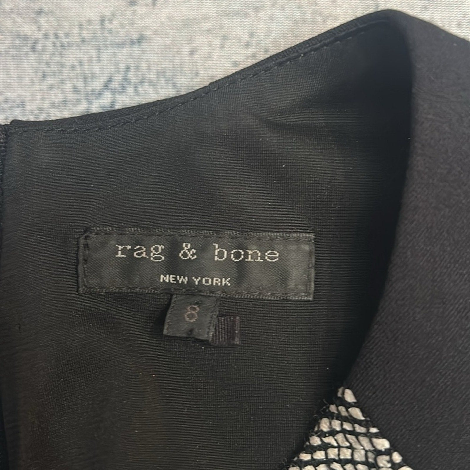 Rag & Bone Women's Clemence Paneled Tweed and Wool Dress in Black & White - 8