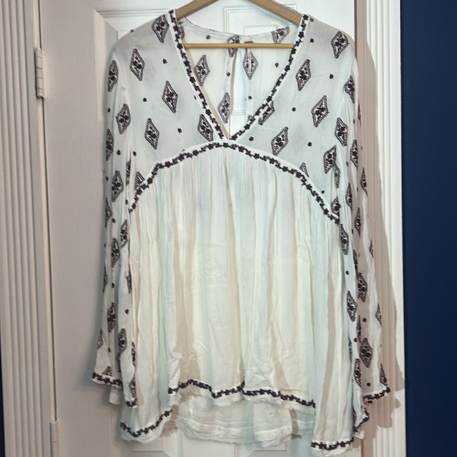 Free People embroidered mini dress/tunic - size M