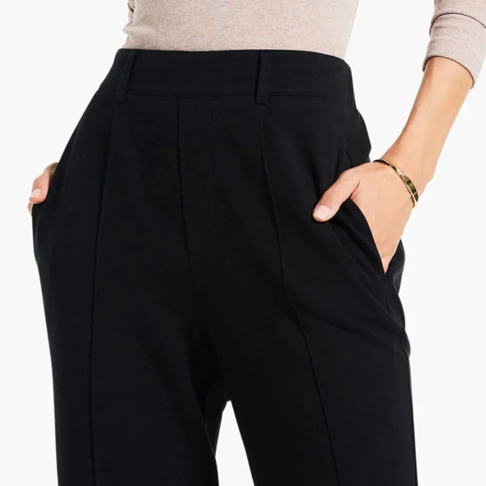NWT NIC+ZOE 31" KNIT WIDE LEG PLEATED PANT - size small