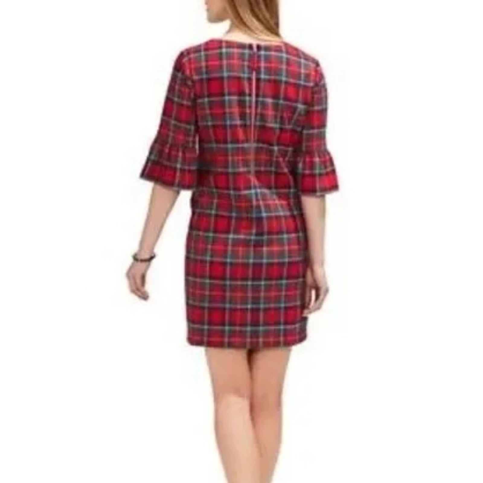 NWT Vineyard Vines Jolly Plaid Greenwich Flutter Sleeve Shift Dress - size 12