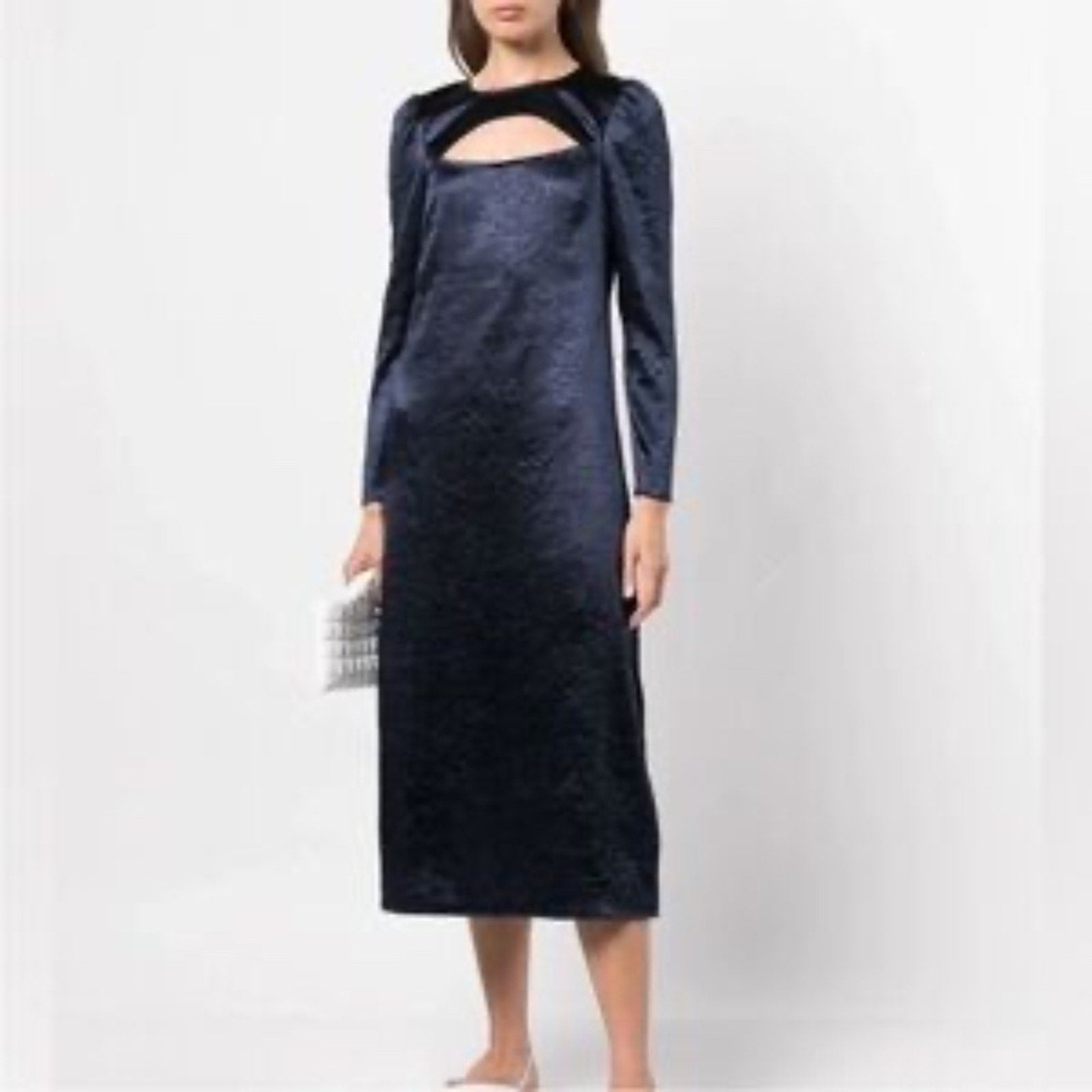 NWT Baum Und Pferdgarten Aneto Long Sleeve Shift Dress in Navy Blue - size 2
