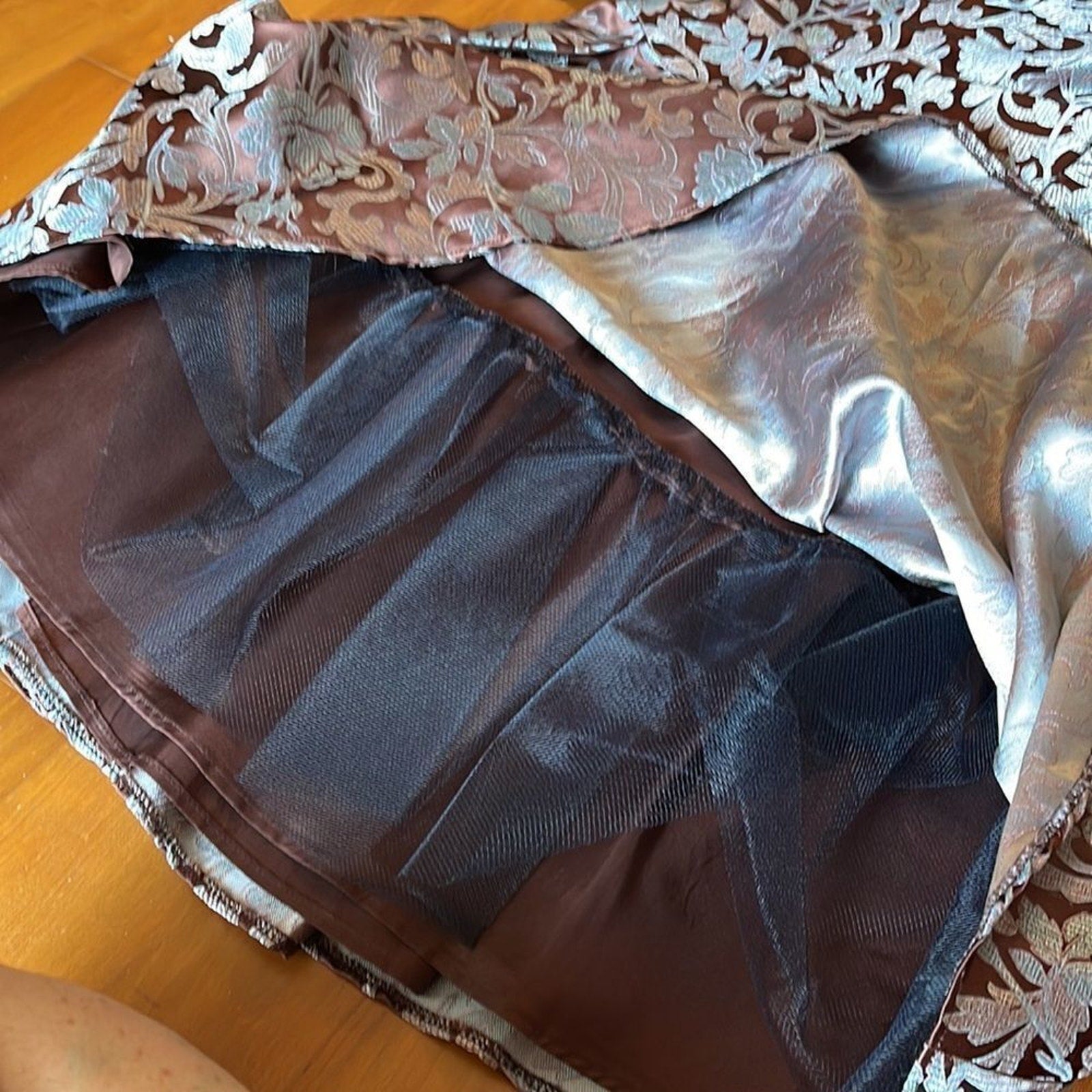 Vintage Jessica McClintock strapless brown metallic dress - size 4