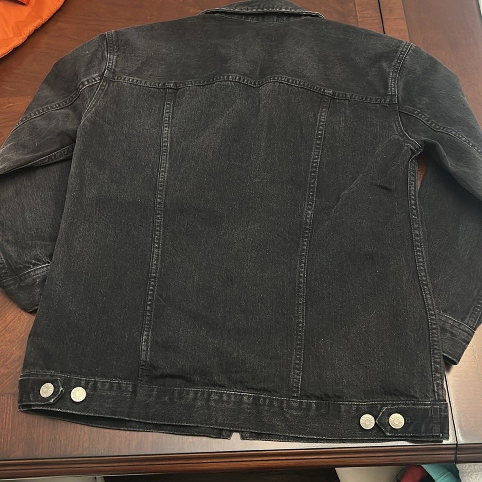 Madewell The Oversized Denim Jean Button Up Jacket Collared Black Size S G7501