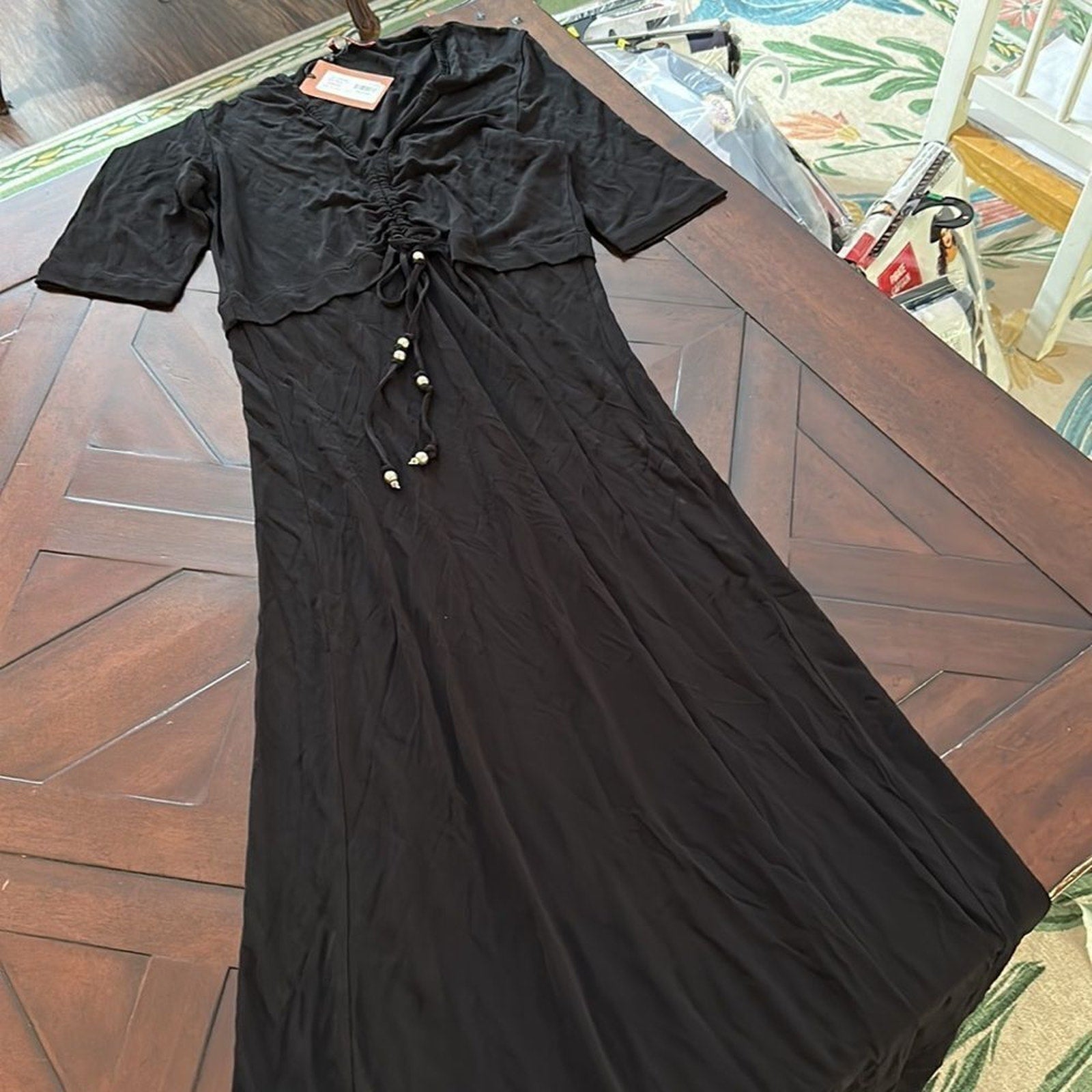 NWT ALTUZARRA Panya ruched jersey maxi dress - size 14 (FR 46)