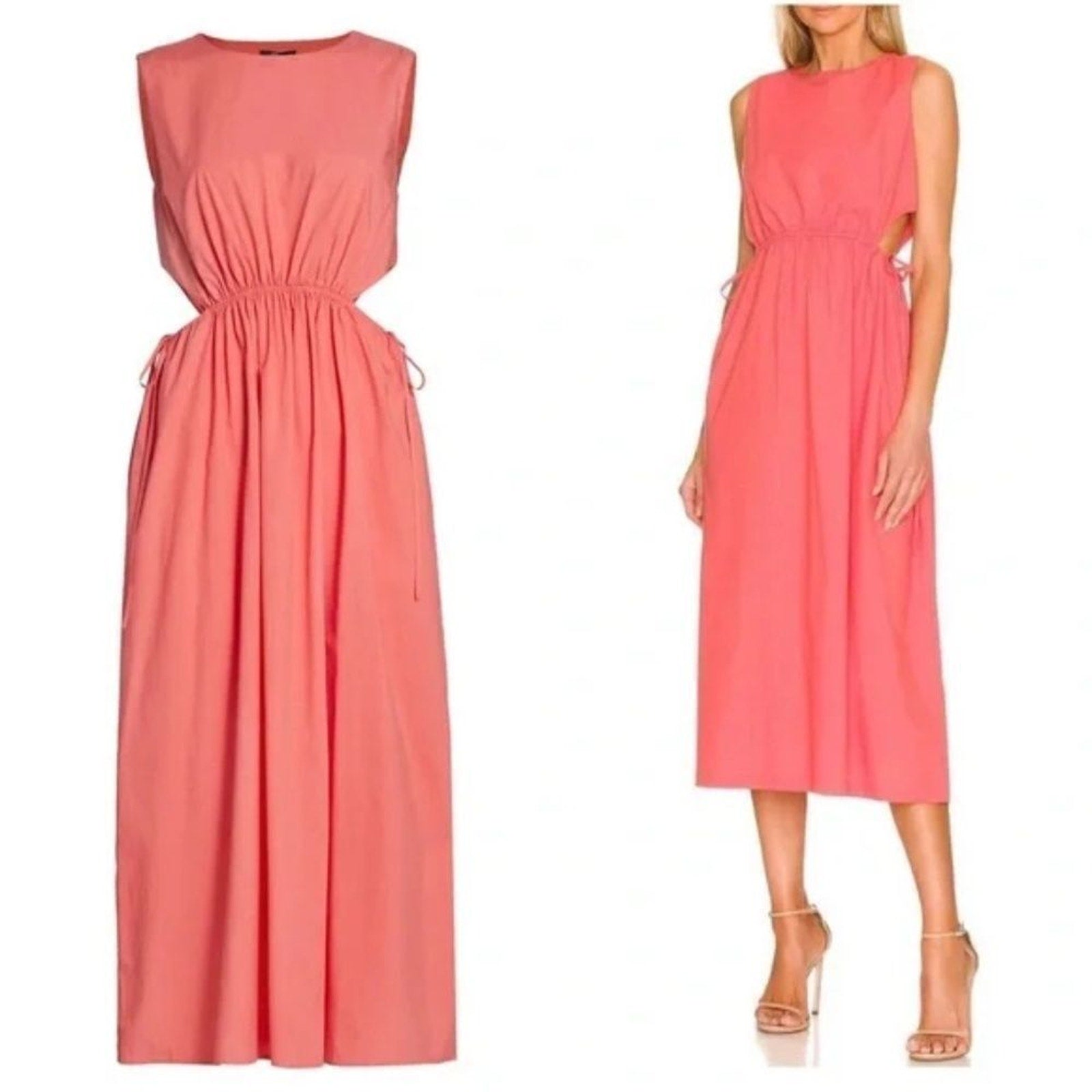 NEW RAILS - Yvette - Cotton Midi Dress - Coral - size Large