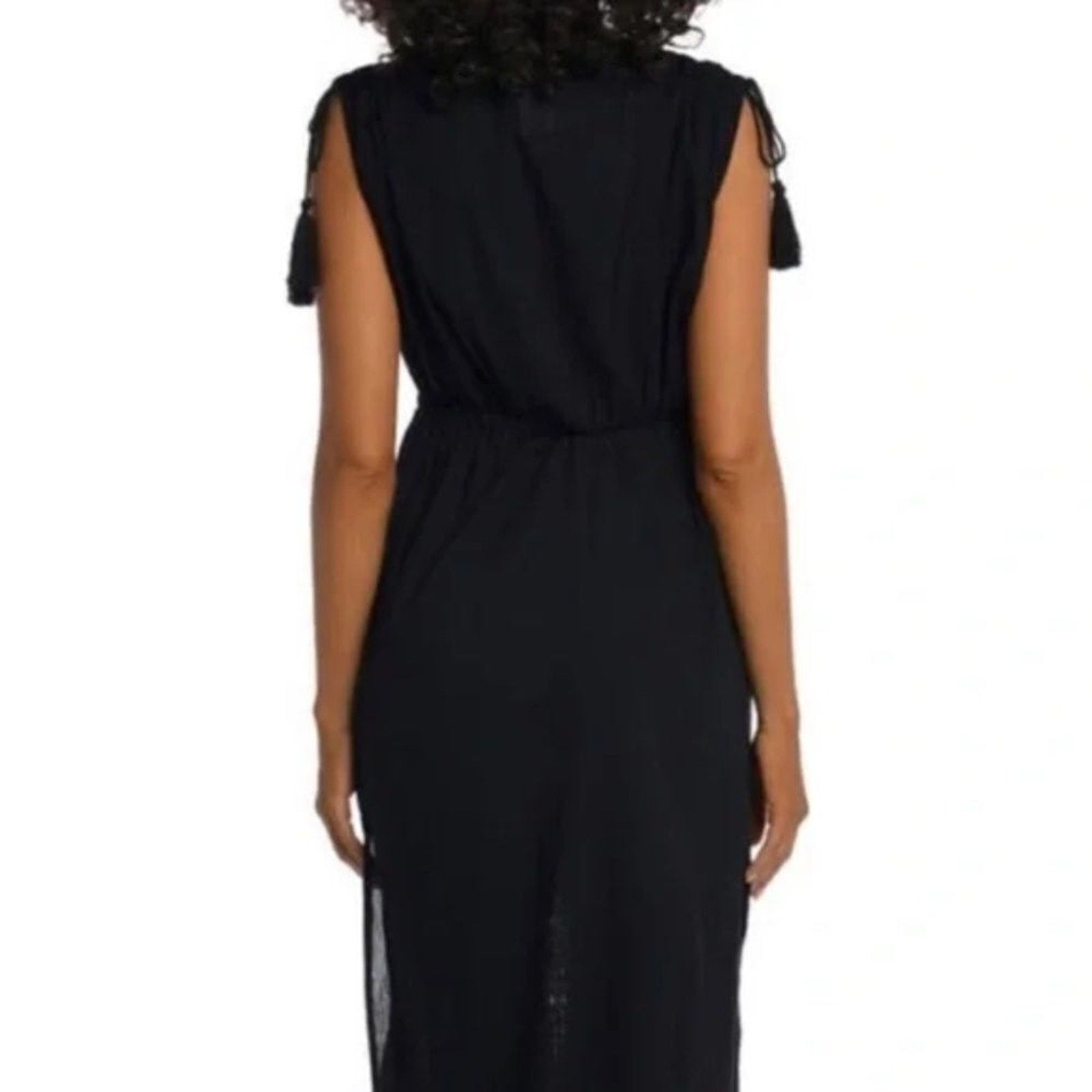 NWT LA BLANCA Island Fare Cotton Crochet Cover Up Midi Dress