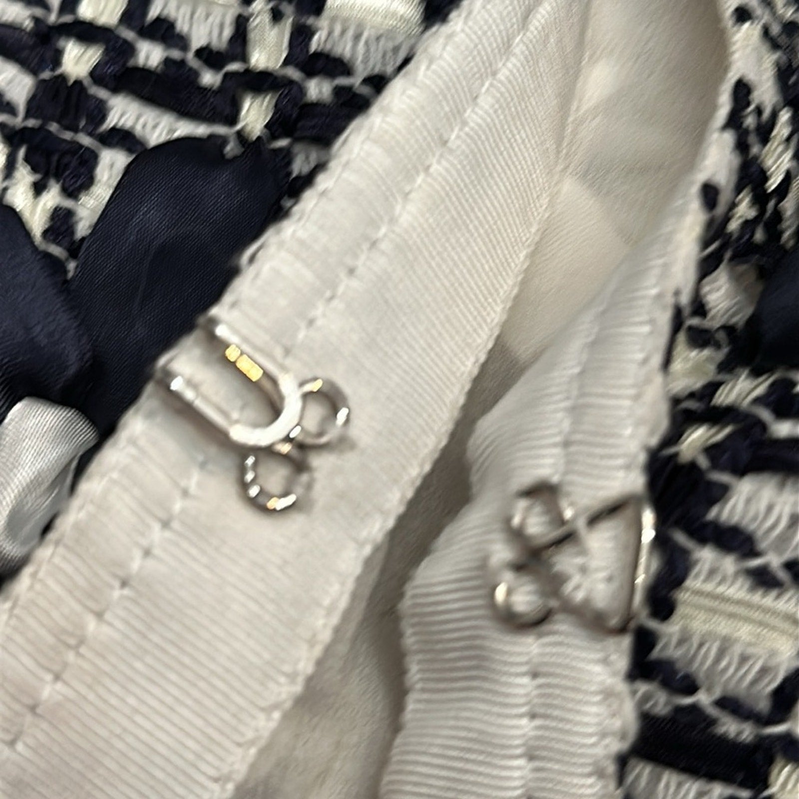 Carlisle navy white floral tweed jacket - size 8