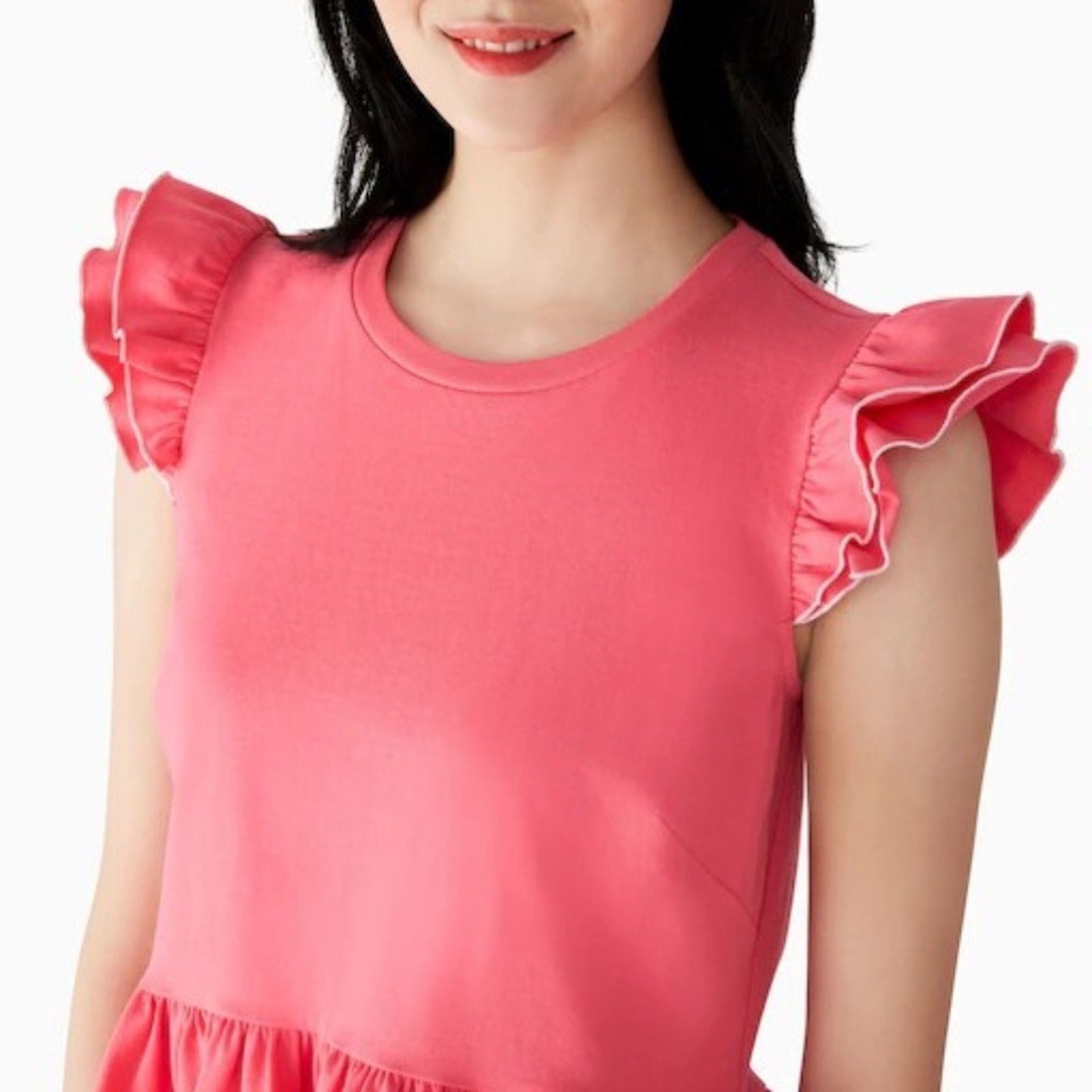 Kate Spade Peplum Tee In Deep Dahlia - size XS
