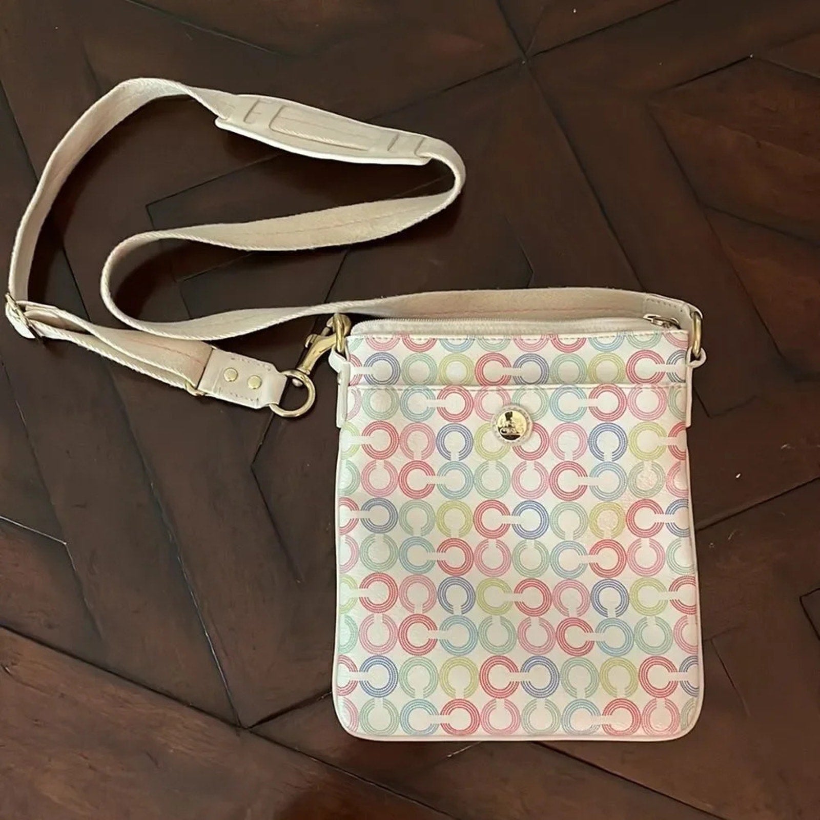 Coach Signature Pastel Crossbody Bag Rare