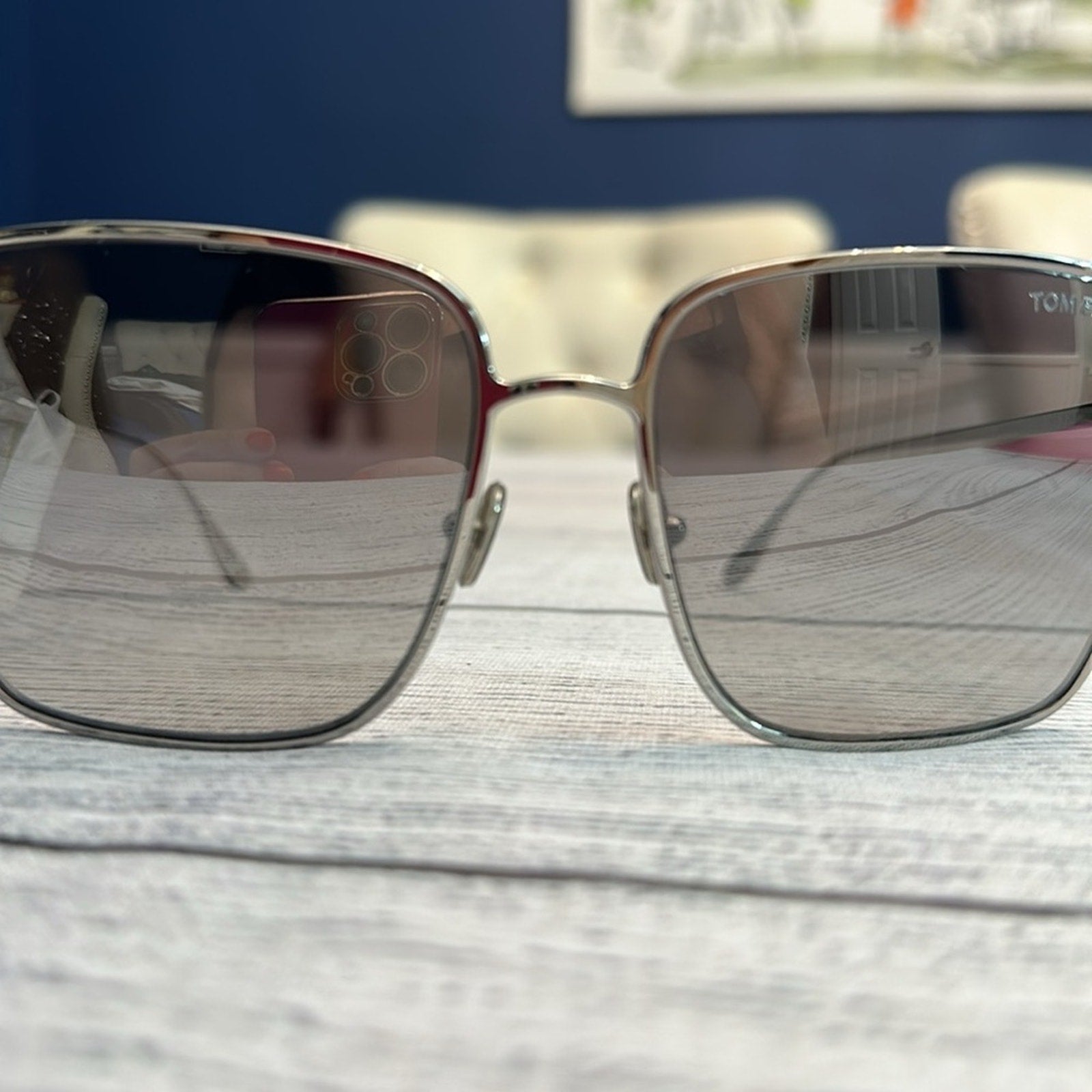 NEW Tom Ford Heather TF739 16B Silver Square Metal Sunglasses Frame 60-17-140