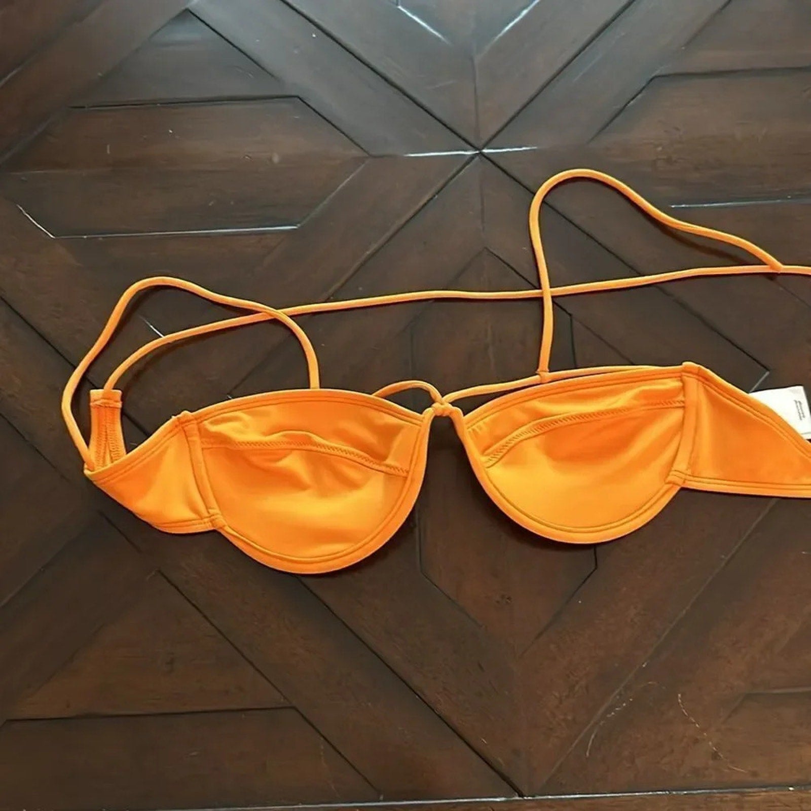 NEW Jacquemus Orange Le Raphia 'Le Haut De Maillot Signature' Bikini Top - large