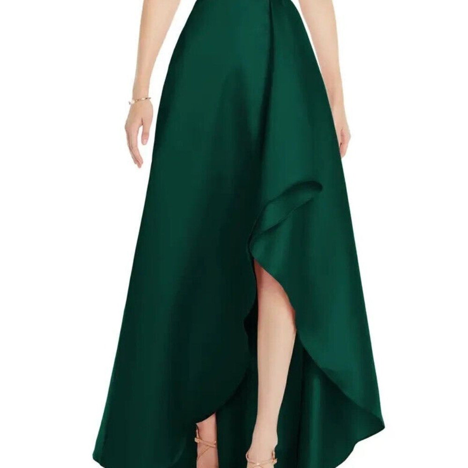 NEW Alfred Sung Hunter Green Strapless Satin Gown Size 2 $252 D832