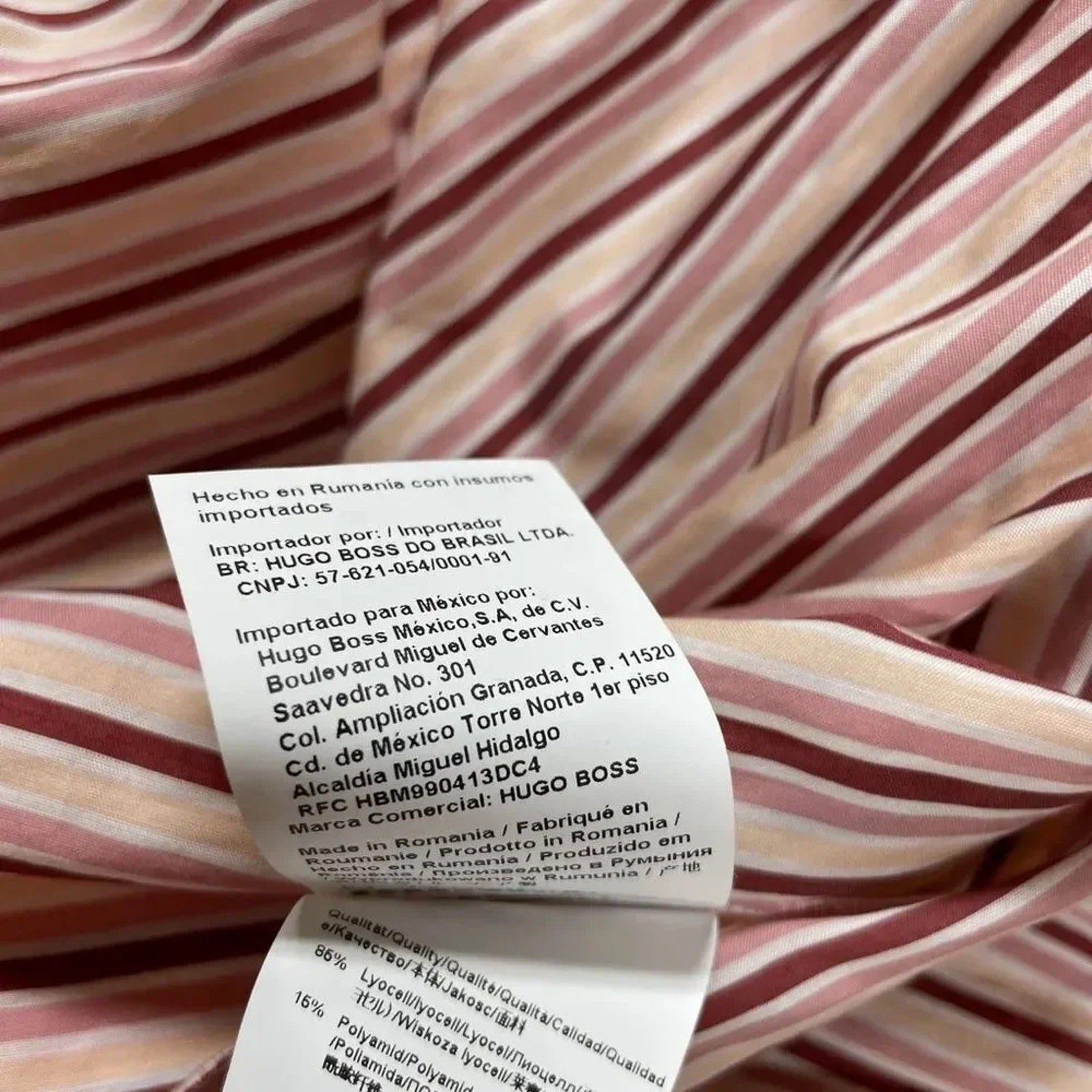 NEW Boss Hugo Datecara Midi Dress Size 4 Sleeveless Tiered Striped Pink - size 4
