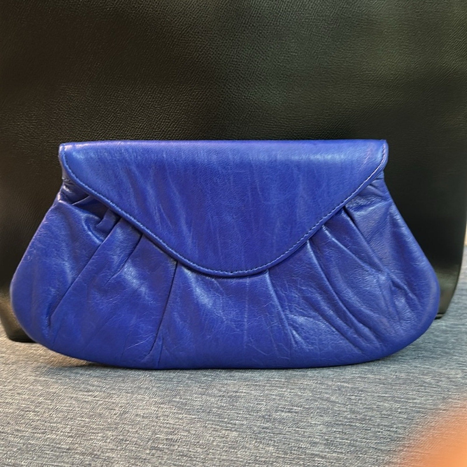 Lauren Merkin Blue leather Clutch Bag Purse