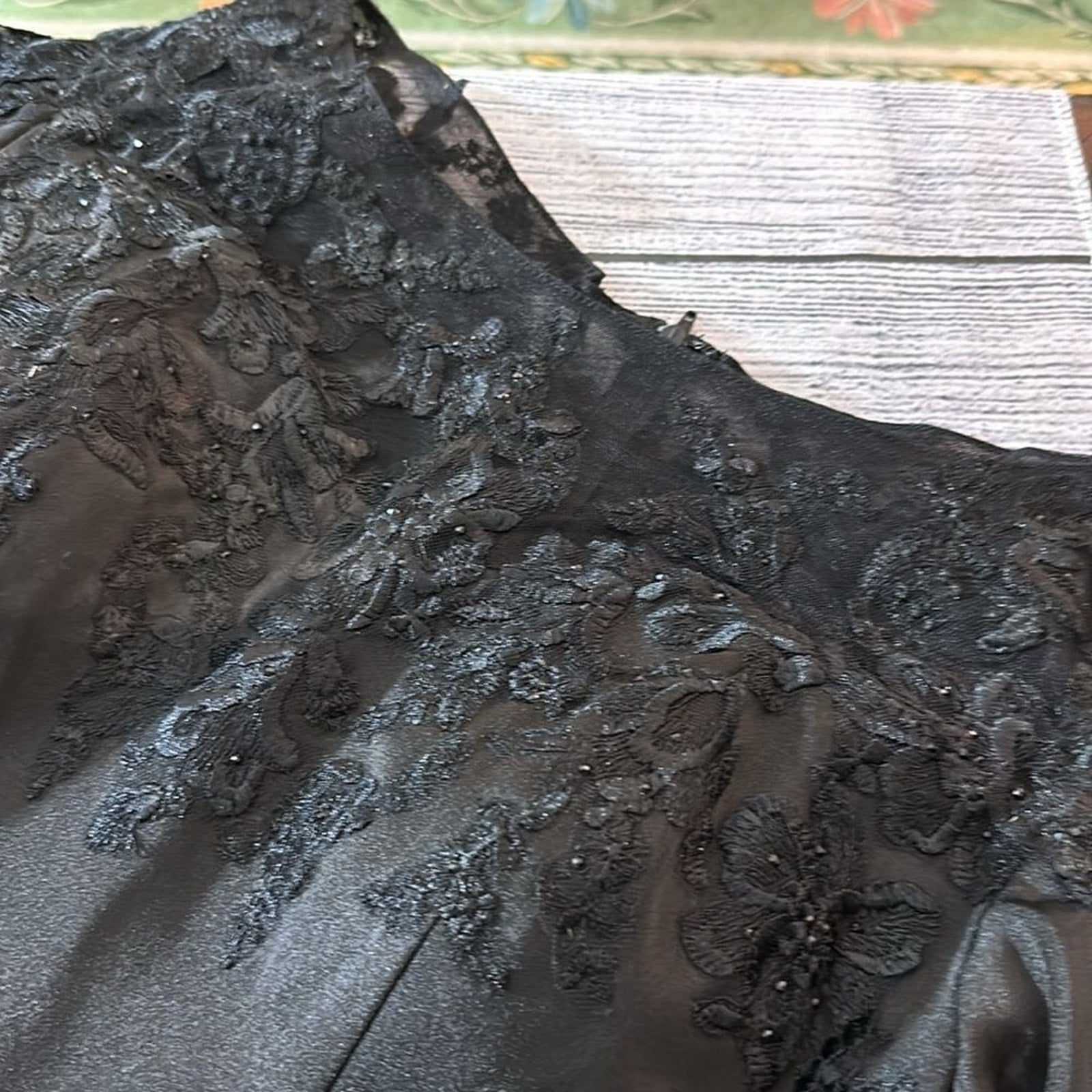 NEW La Femme 29227 Embroidered Illusion Neck Gown - size 4