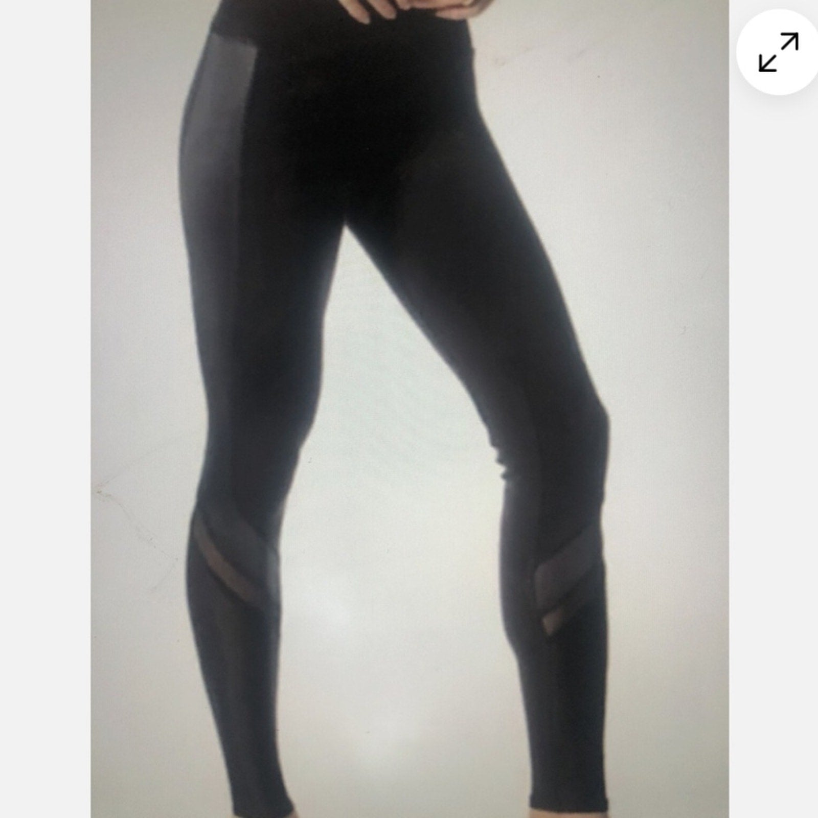 ALO Yoga Elevate High Rise Side Stripe Mesh Panel Black Leggings $108 - size M
