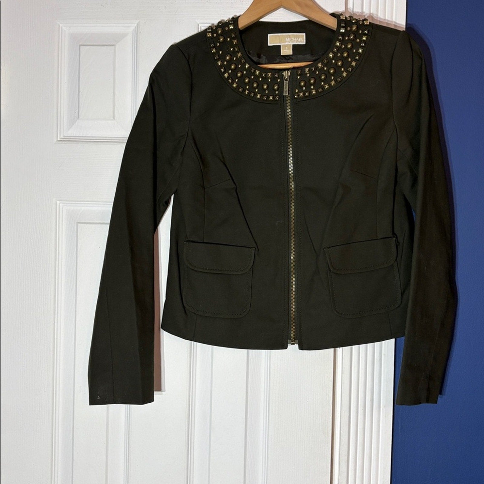 MICHAEL Michael Kors Studded Moto Jacket Blazer -size small