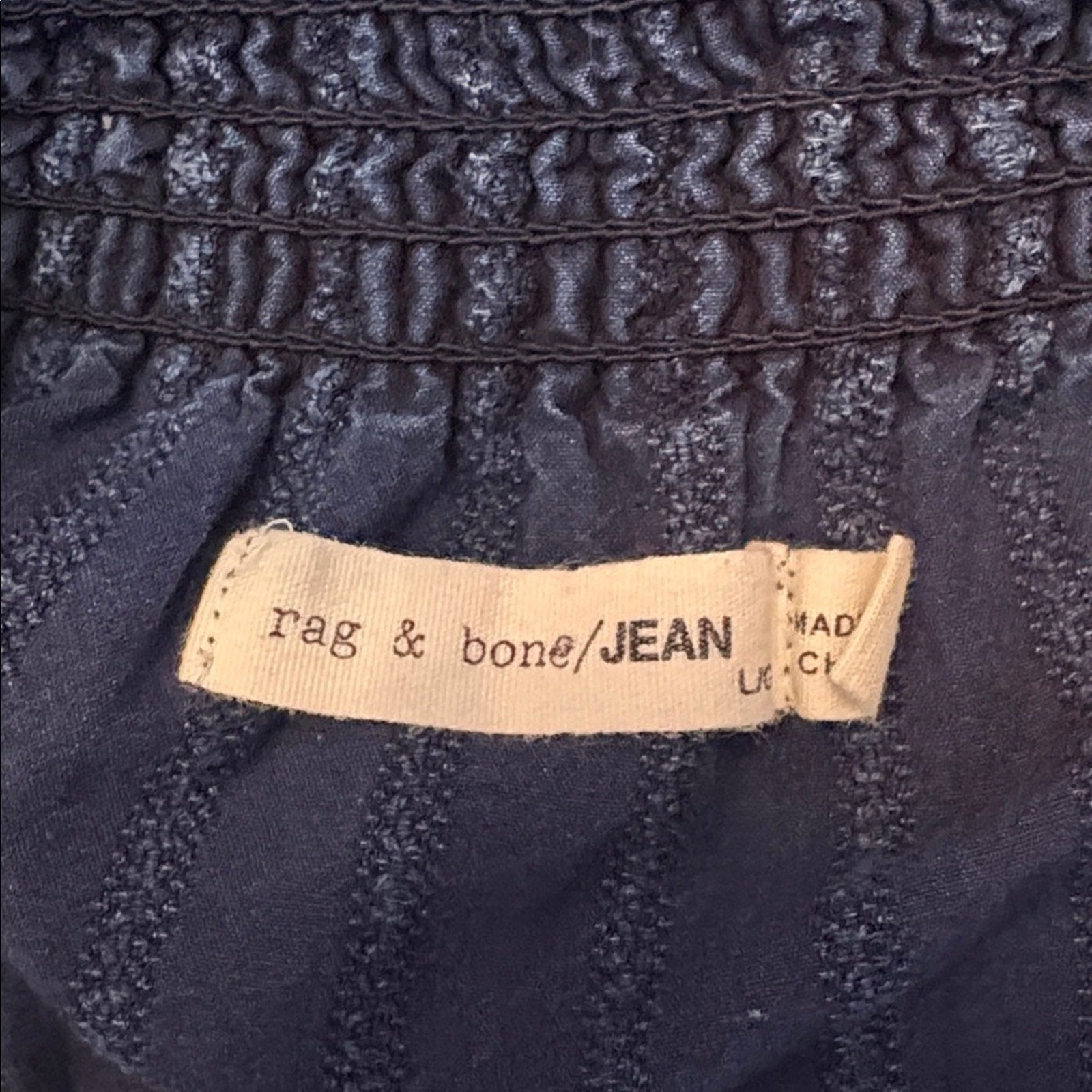 Rag & Bone Jean Off The Shoulder Indigo Chambray Shift Women's Dress - size L