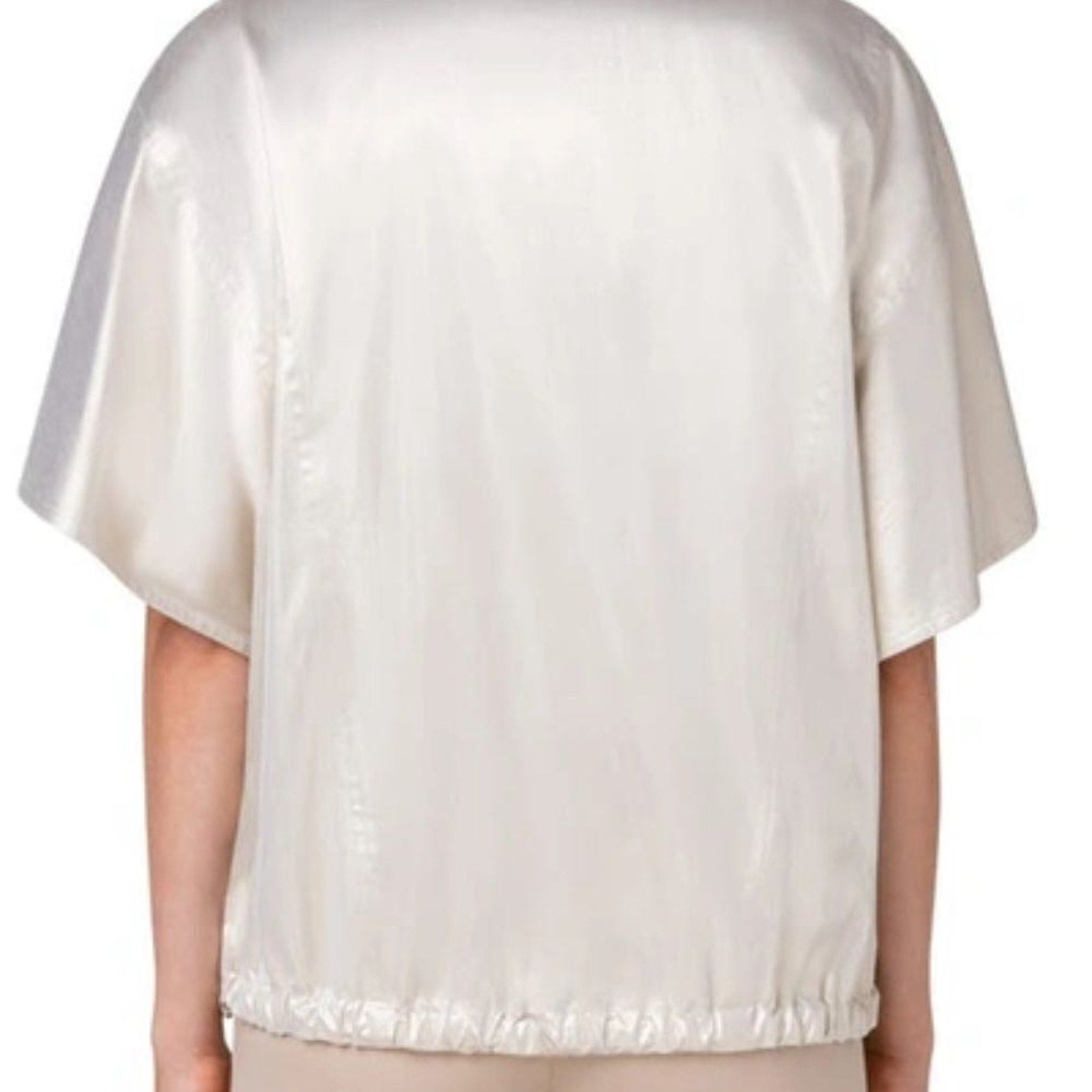 NEW Akris Punto Metallic Gabardine Short-Sleeve Reversible Jacket - size 14