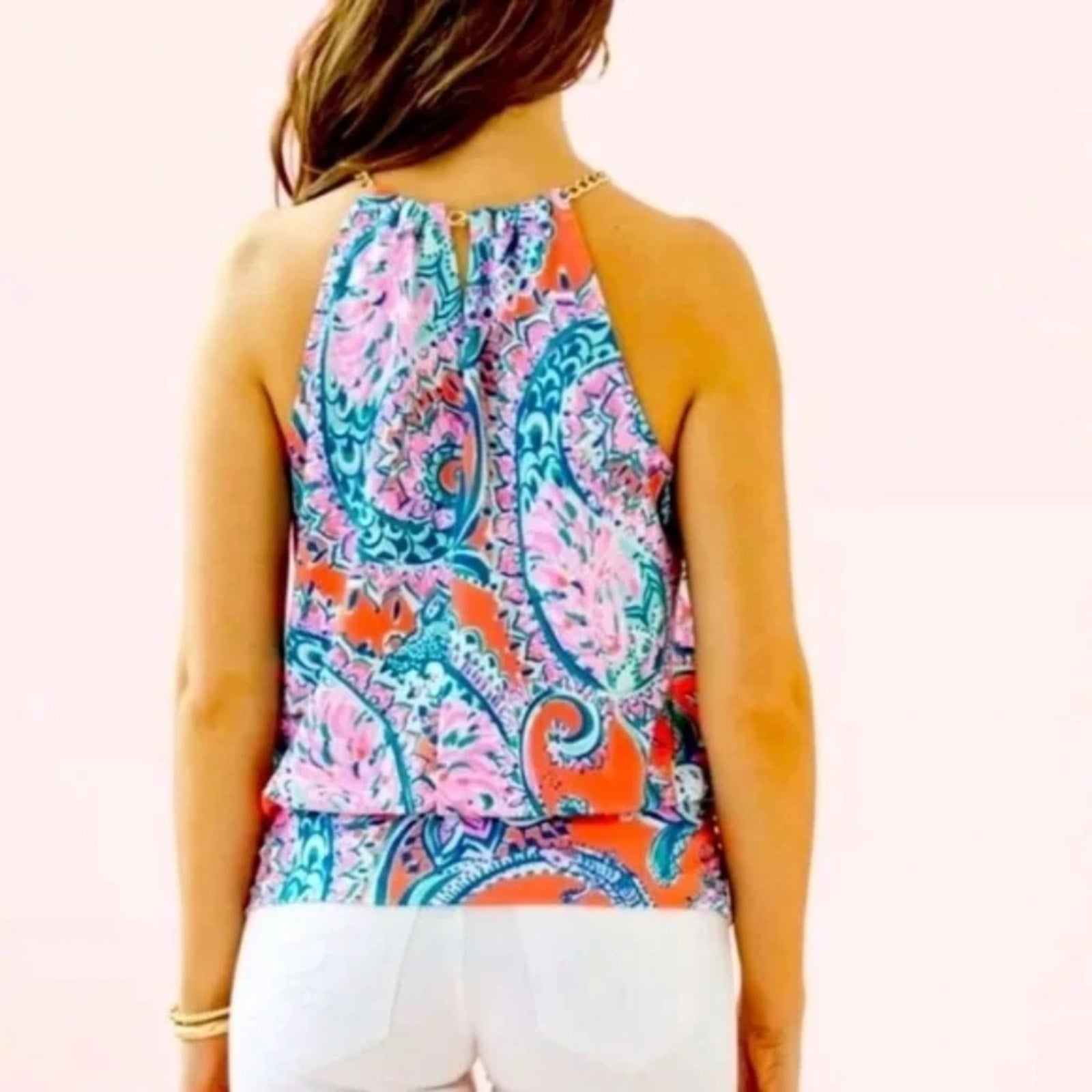 Lilly Pulitzer Bowen Top in Tangerine Dream Engineered - size small