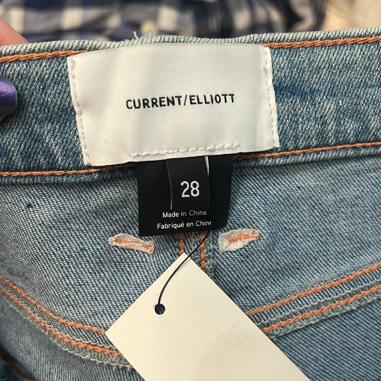 NWT Current Elliott BRAIDED CABALLO HIGH WAIST STILETTO JEANS - size 28