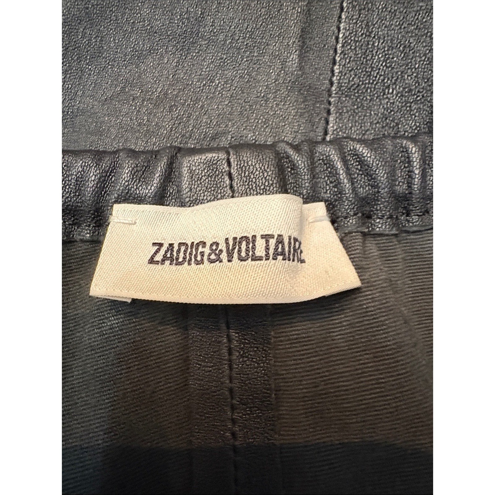 Zadig & Voltaire Jaden Cuir Froisse Crinkled Leather Pencil Skirt - 42 (XL) 🌟