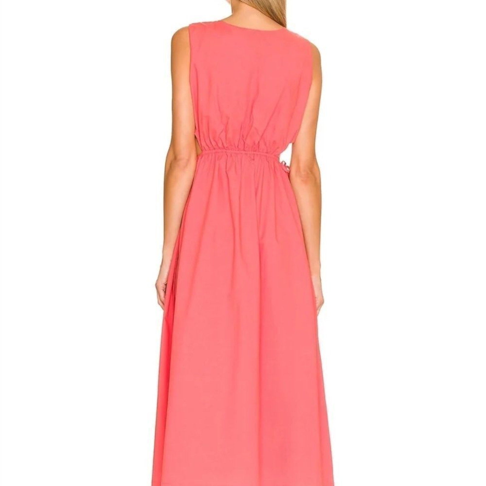 NEW RAILS - Yvette - Cotton Midi Dress - Coral - size Large