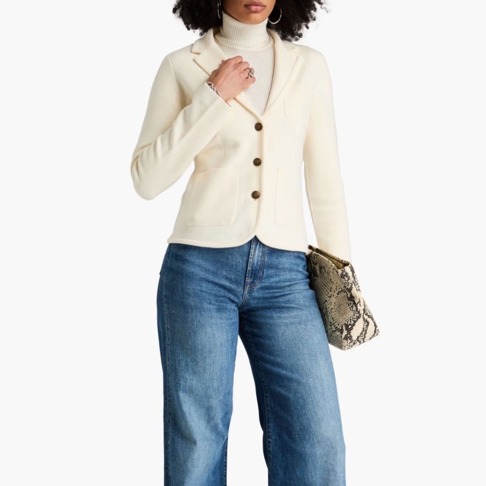 NWT RAG & BONE Alex Merino Wool-blend Blazer In Off White - size small