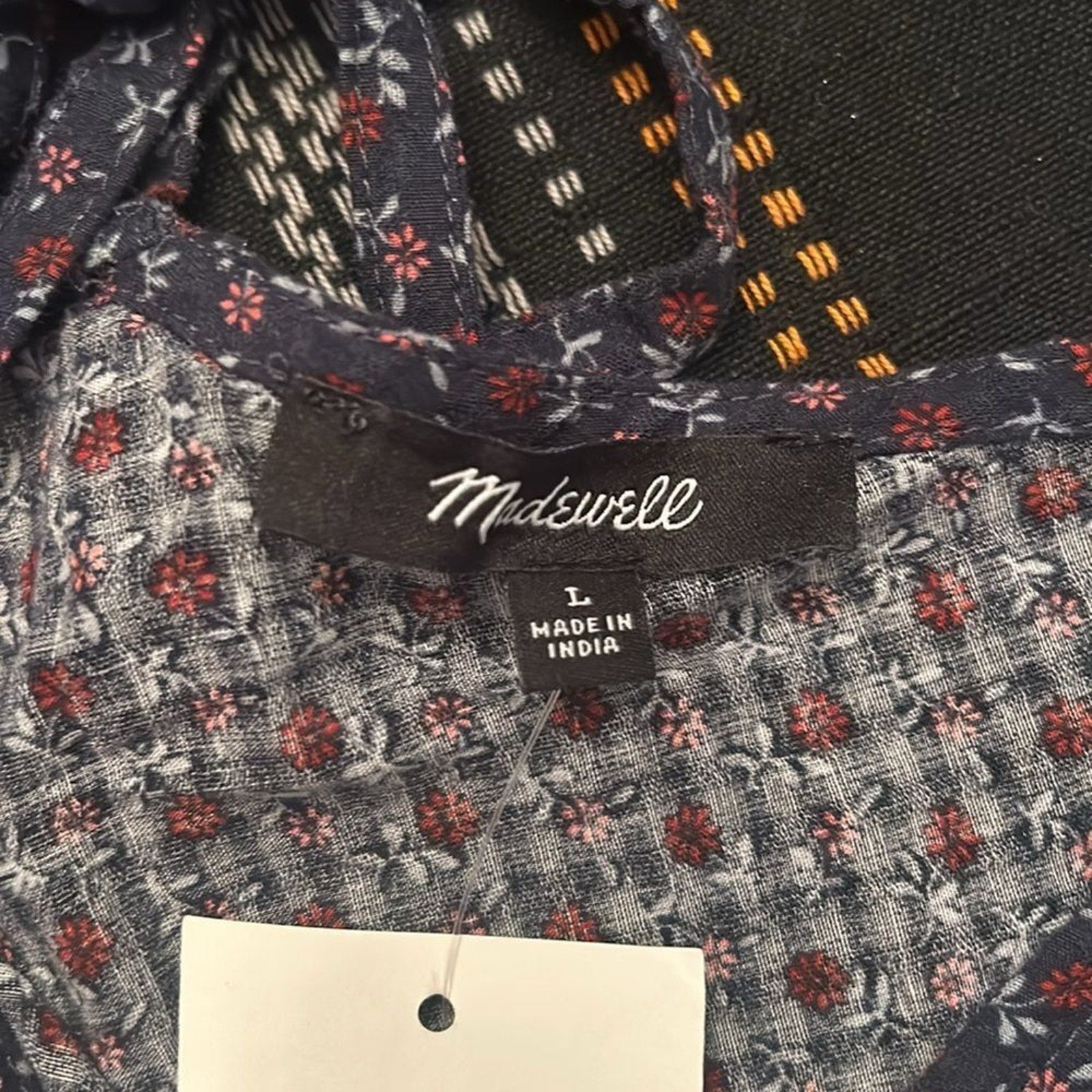 NWT Madewell Tie-Back Peplum Top in Campden Daisies - size large