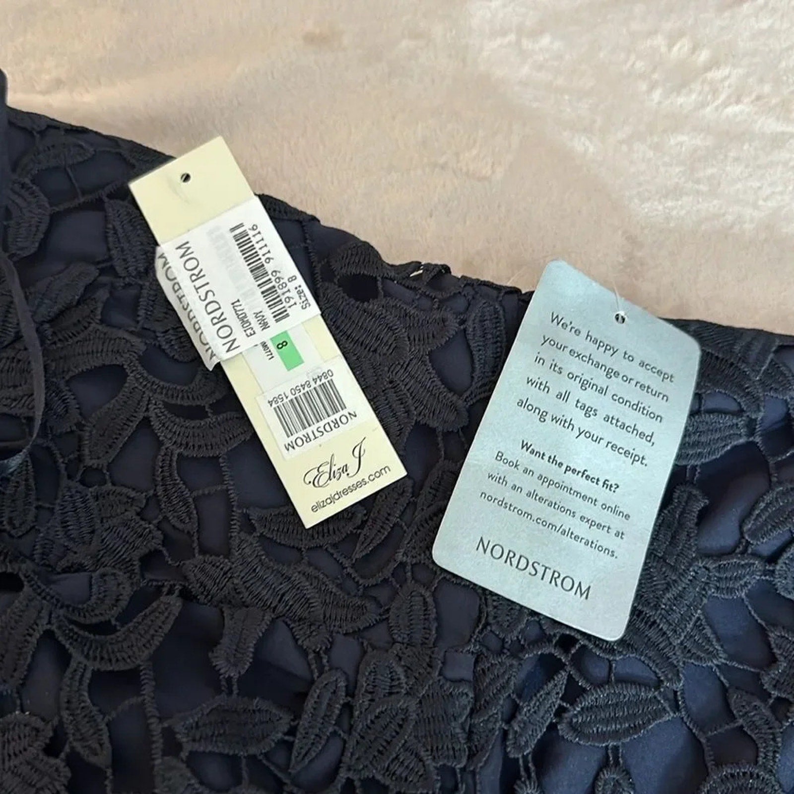 NWT Eliza J Navy Blue Lace Asymmetric Cocktail Dress - size 8