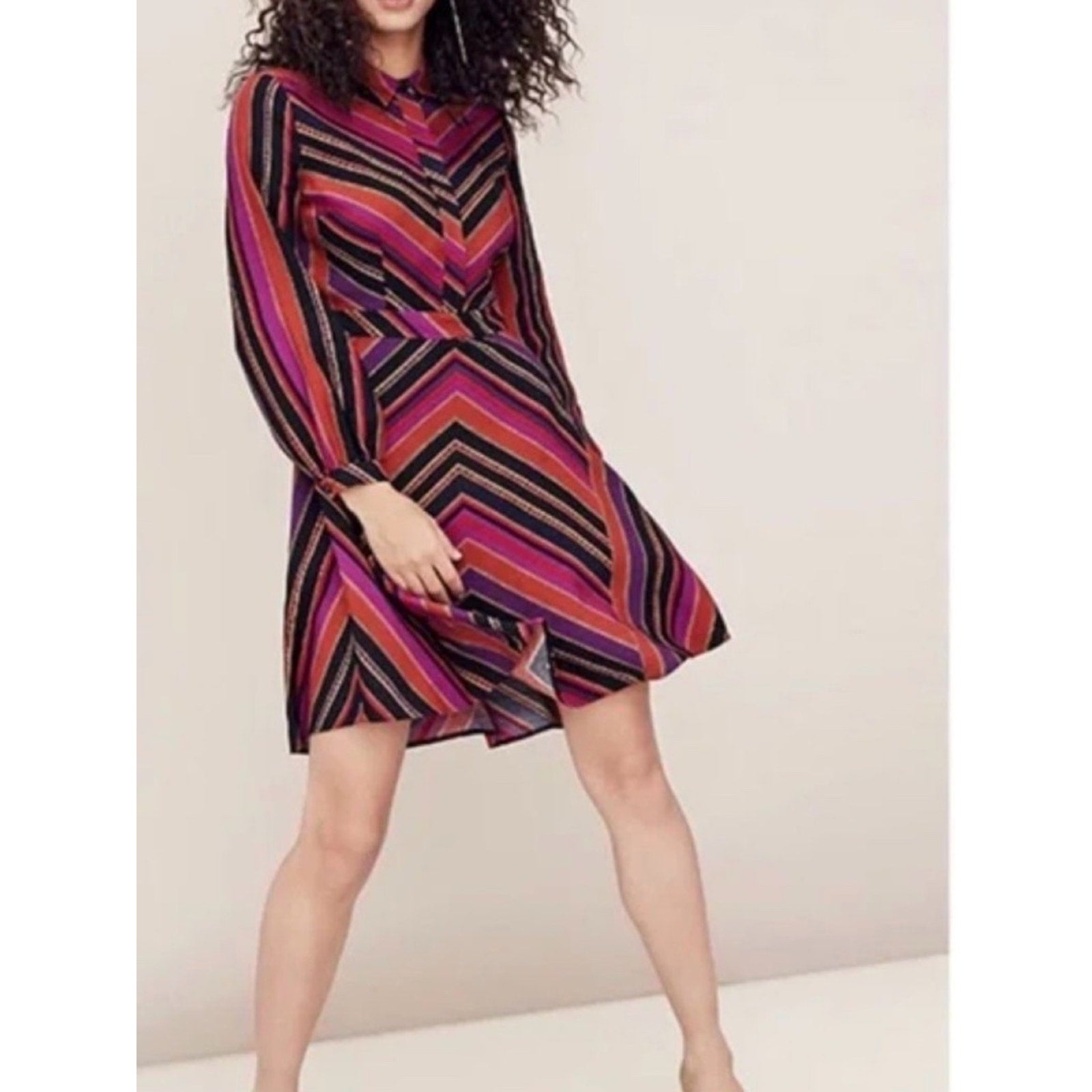 DIANE VON FURSTENBERG Retro Chrissie Shirt Dress - size 8
