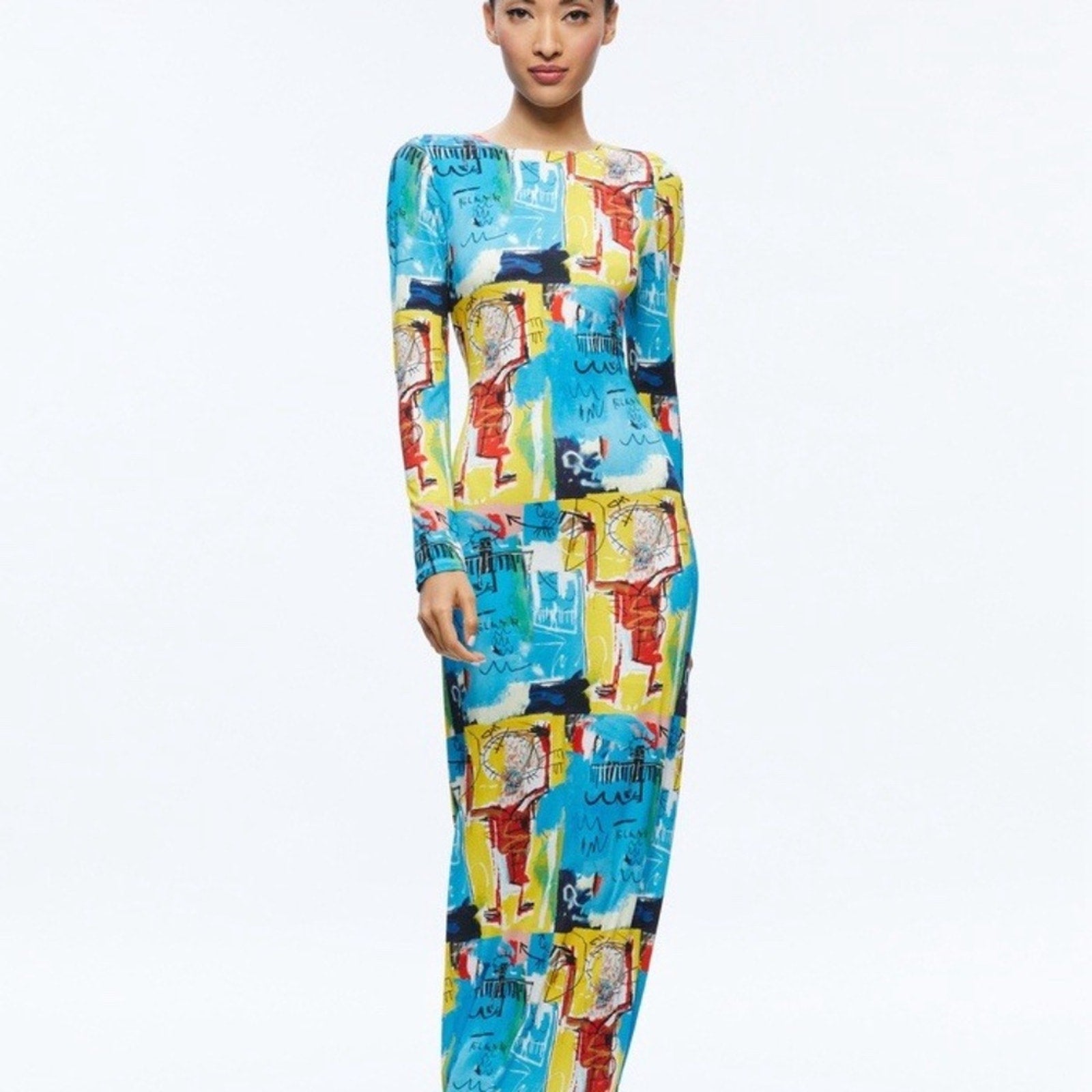 NWT ALICE + OLIVIA A+O X BASQUIAT DELORA MAXI DRESS - size 6