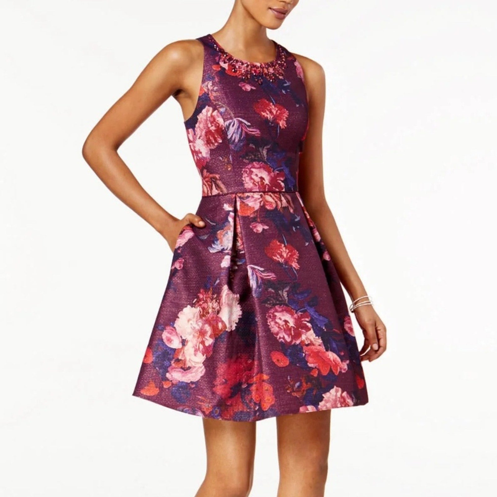NWT Adrianna Papell Printed Woven Fit and Flare - size 14