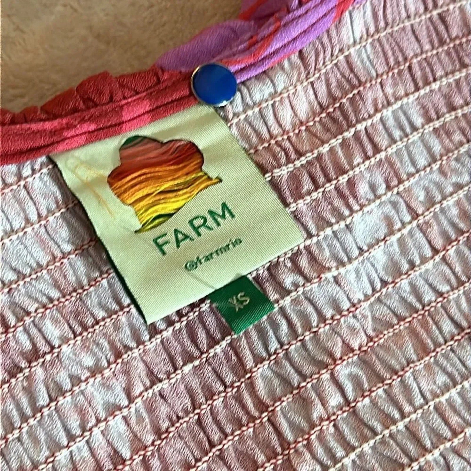 NWOT Farm Rio Living Nature Dress Red Purple Long Sleeve - size XS