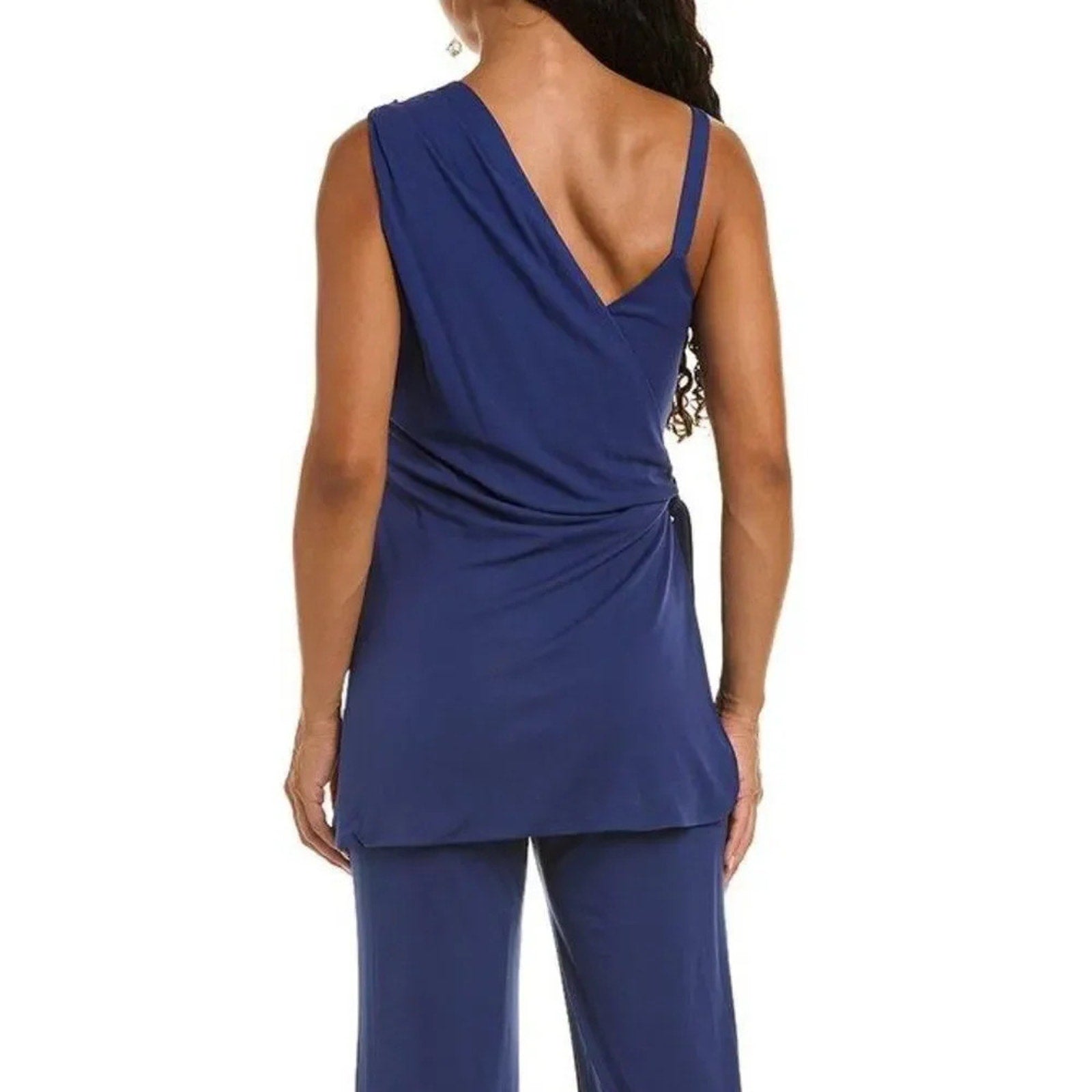 NEW HALSTON Zaria draped stretch-jersey wide-leg jumpsuit - size 6
