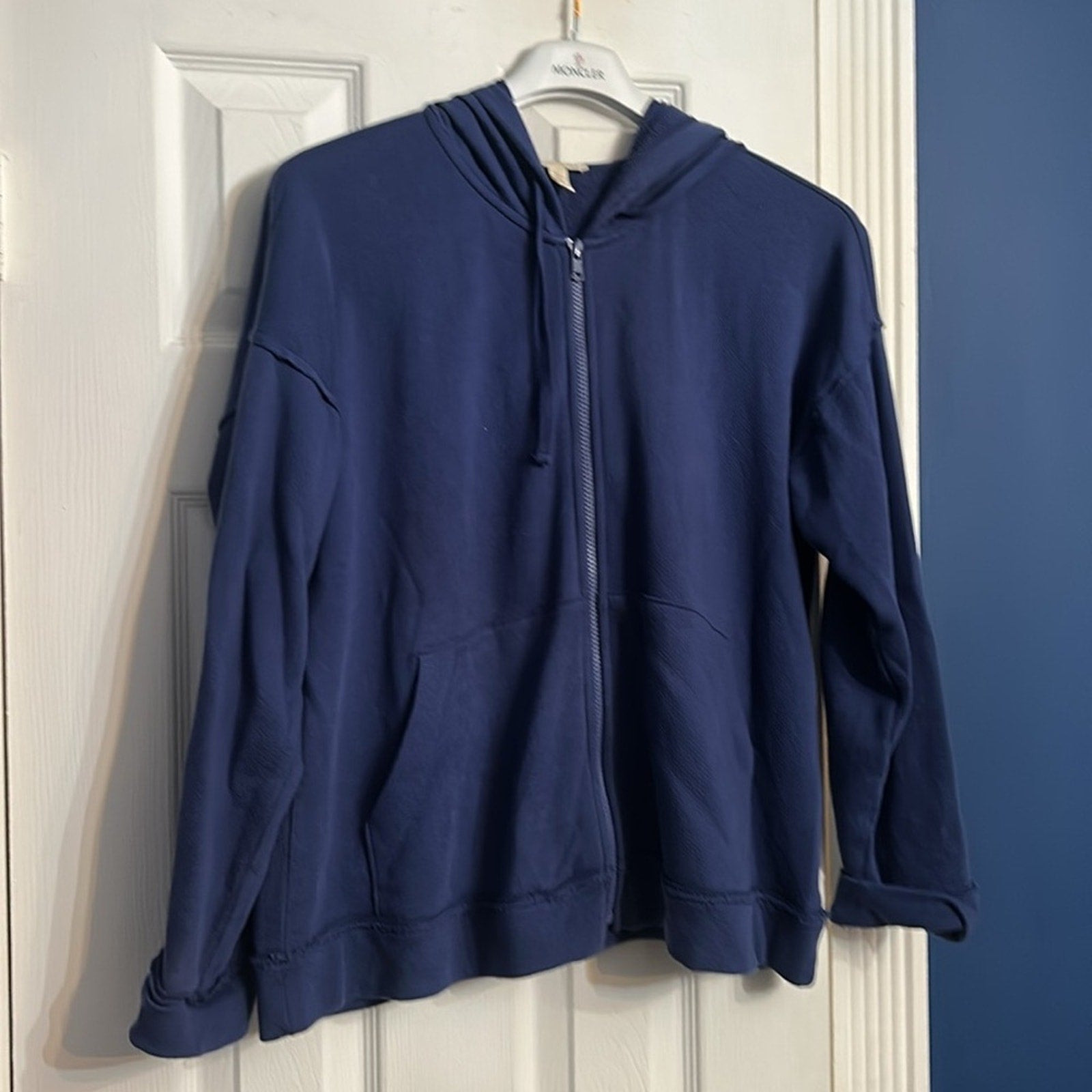 Eileen Fisher Lightweight Organic Cotton Terry Hooded Top - size small