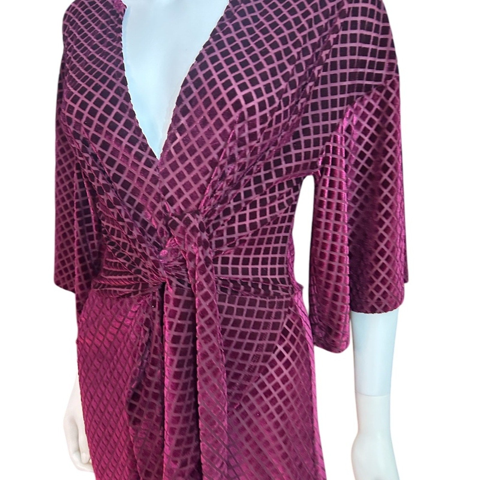 Zara Trafaluc V neck velvet midi dress - size M