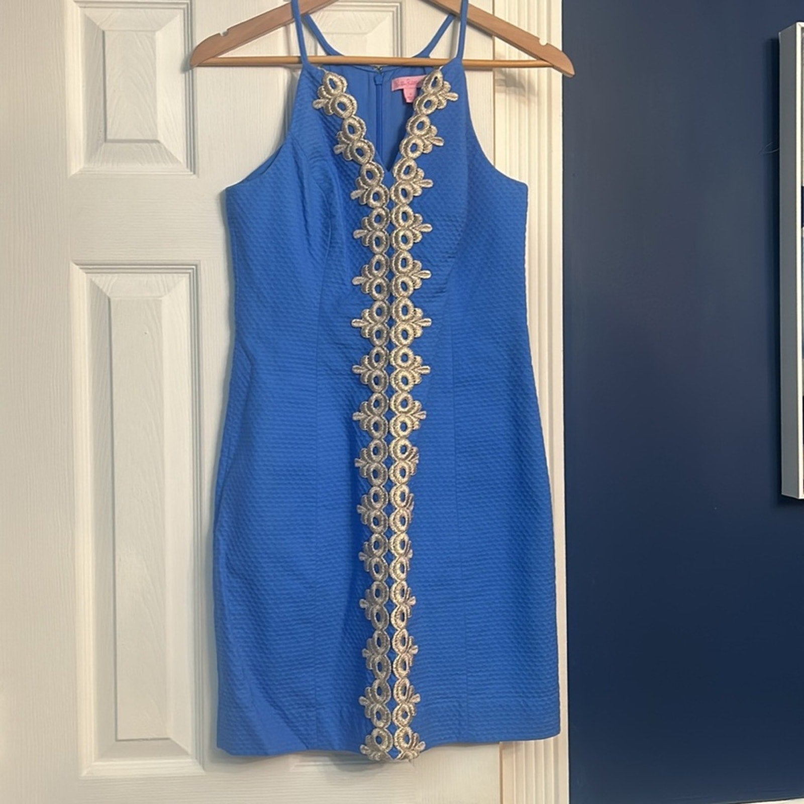 Lilly Pulitzer Pearl Blue and Gold Shift - size 2