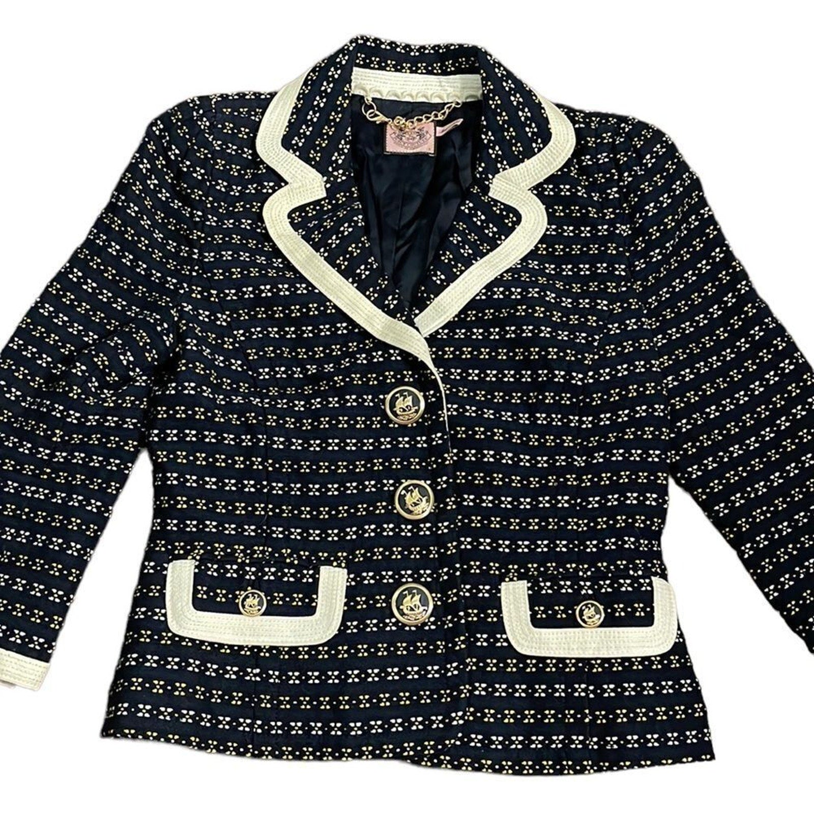 Beautiful vintage Juicy Couture tweed nautical jacket - size 8
