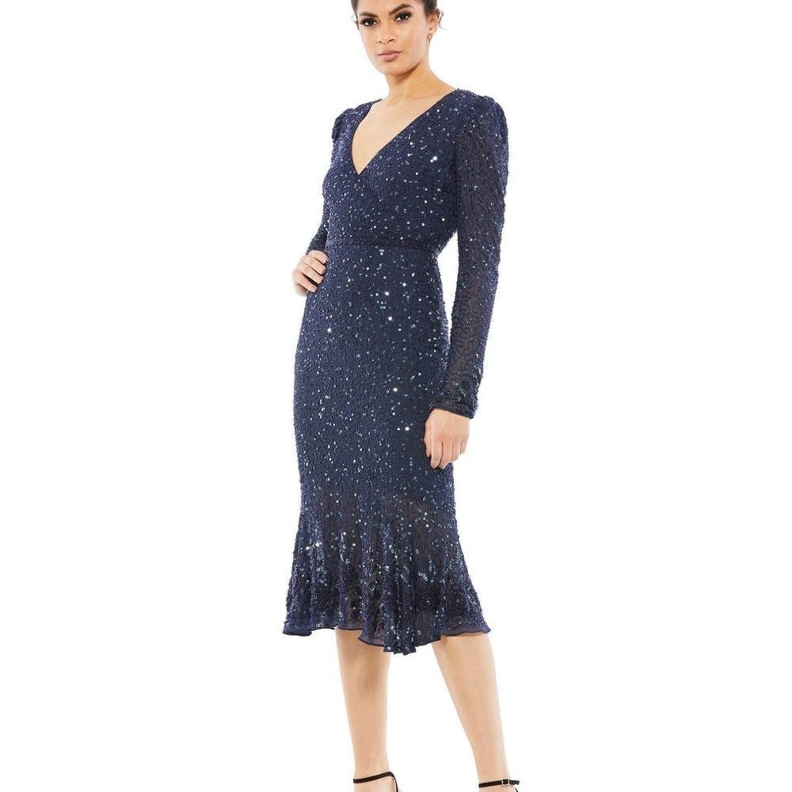 NWT Mac Duggal Fit & Flare Sequin Dress - size 8