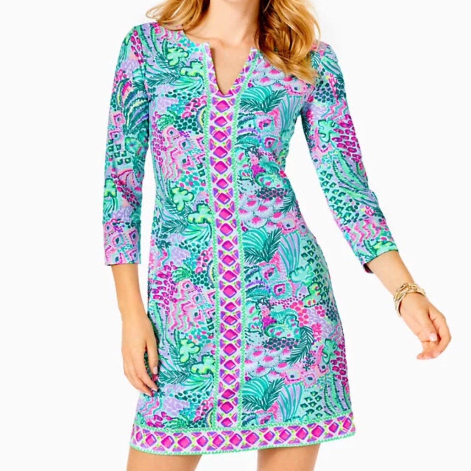 Lilly Pulitzer CHILLY LILLY NADINE DRESS Banana Split - size XXS